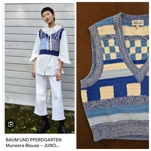 Nwot ssense Baum Und Pferdgarten bohemian Checker sweater vest top S